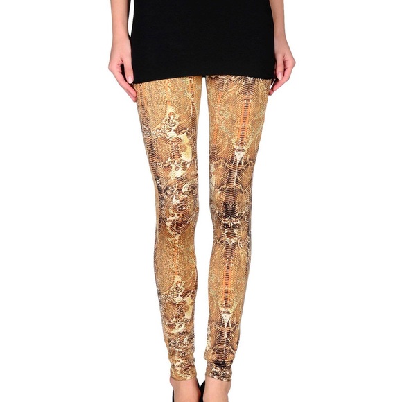 Just Cavalli Pants - Just Cavalli leggings, size M, color sand, authentic